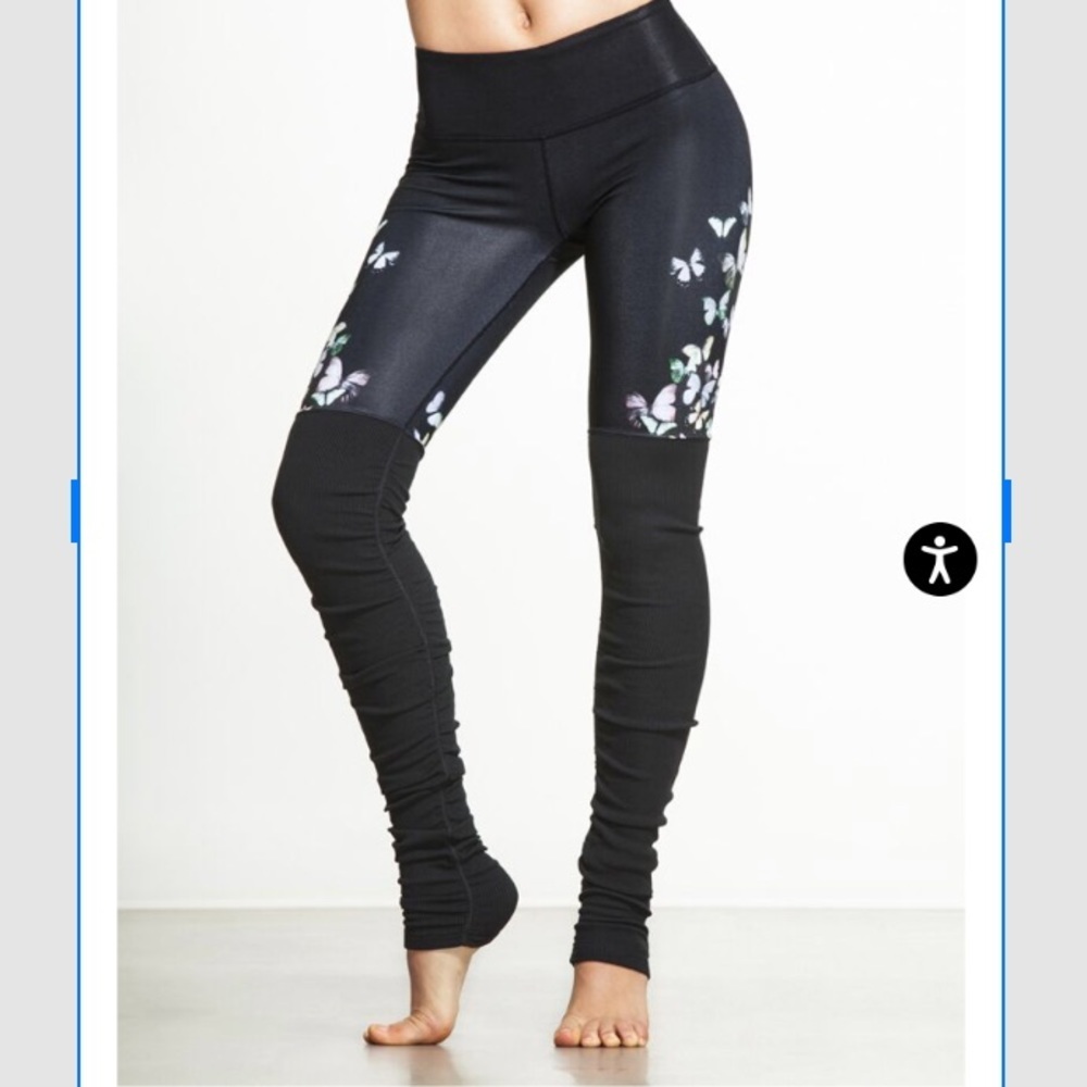 ALO Yoga Black Gypset Goddess Butterfly Leggings: Size Small